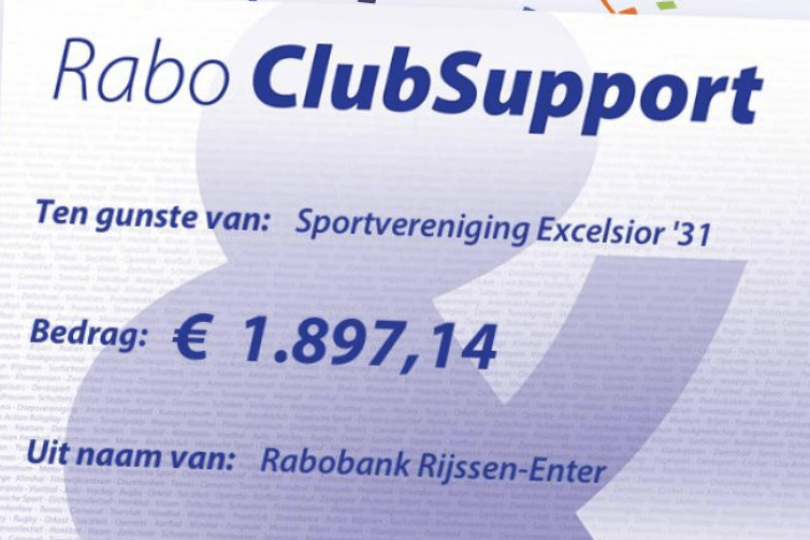 Foto bij Rabo ClubSupport actie levert €1897,14 op voor Excelsior'31