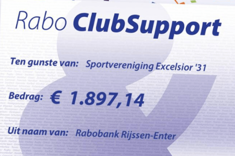 Foto bij Rabo ClubSupport actie levert &euro;1897,14 op voor Excelsior'31