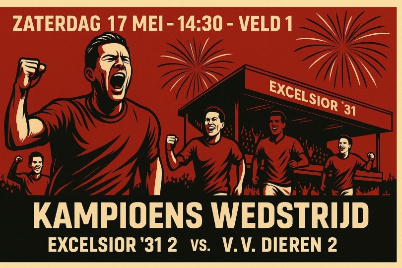 Foto bij Zaterdag 17 mei: Kampioenswedstrijd Excelsior'31 2 (kom kijken!)