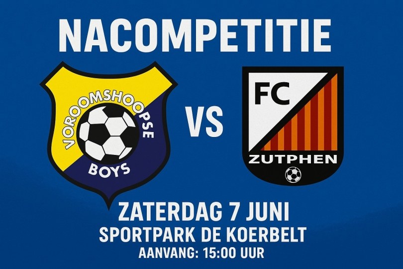Foto bij Zaterdag 7 juni: Vroomshoopse Boys - FC Zutphen (Beslissingswedstrijd)