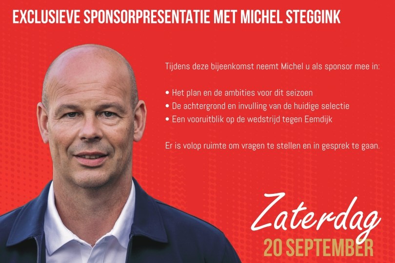 Foto bij Exclusieve sponsorpresentatie met Michel Steggink - zaterdag 20 september