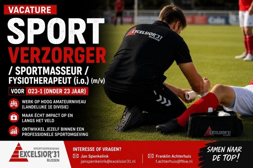 Foto bij Vacature: Sportverzorger / Sportmasseur / Fysiotherapeut (i.o.) (m/v)