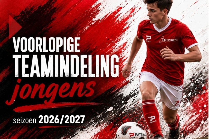 Foto bij Voorlopige teamindeling jongens seizoen 2026-2027