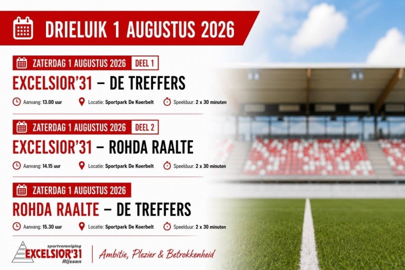 Foto bij Drieluik op zaterdag: Excelsior'31 treft De Treffers en Rohda Raalte