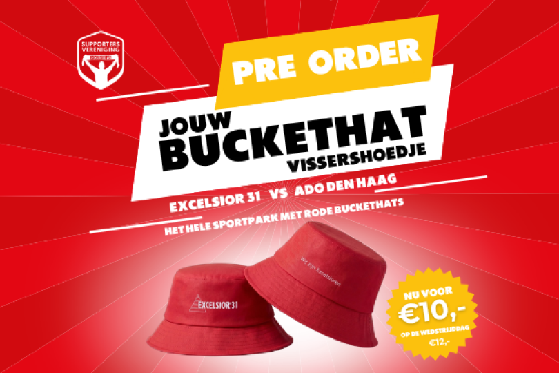Foto bij Pre-order jouw buckethat & kleur de Koerbelt rood!