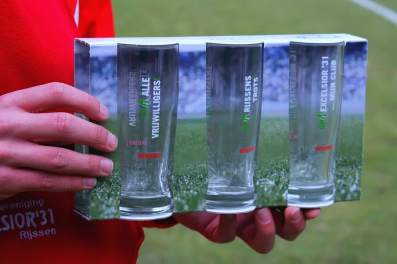 Foto bij Steun Excelsior'31 en koop een set van 3 unieke Grolsch bierglazen (met Excelsior'31 opdruk)