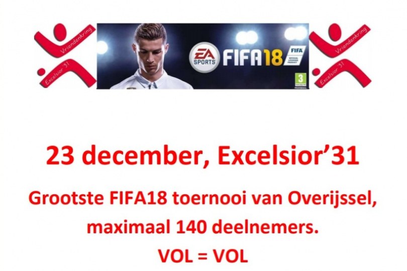 Foto bij Zaterdag 23 december: Playstation 4 FIFA toernooi bij Excelsior'31
